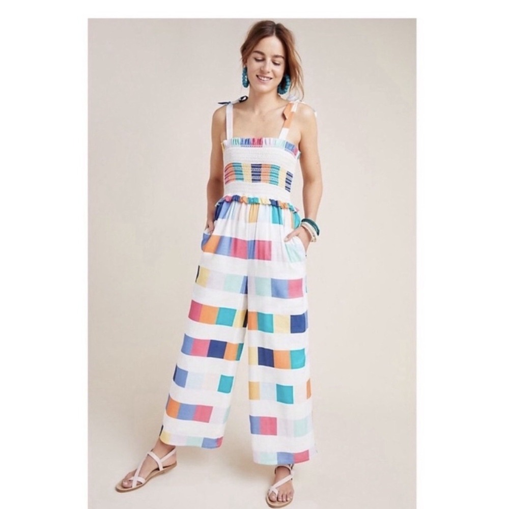 NWOT Anthropologie Corey Lynn Calter Jumpsuit Wide Leg Colorful Nikki Small